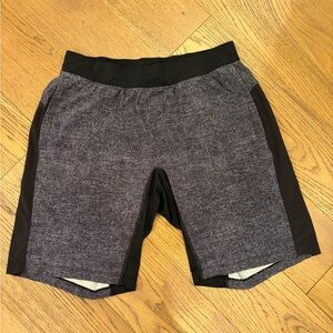 lululemon Pace Breaker Linerless 9” Black and Gray Athletic Shorts